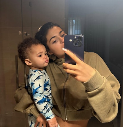 Kylie Jenner and her son Aire Webster. 