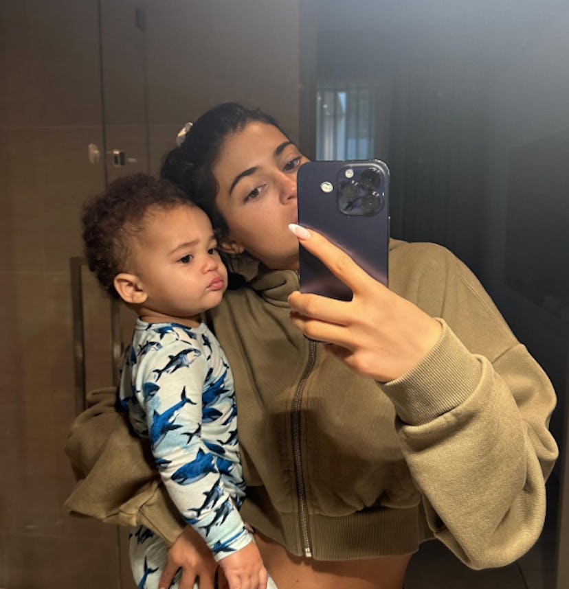 Kylie Jenner and her son Aire Webster. 