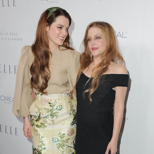 LOS ANGELES, CA - OCTOBER 16: Riley Keough and Lisa Marie Presley arrive at ELLE’s 24th Annual Wome…