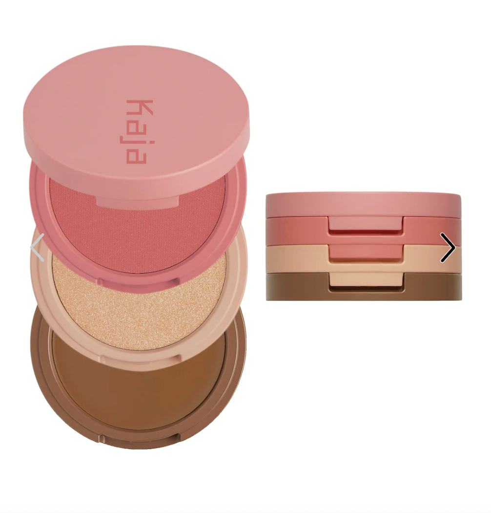 Kaja Face Bento Cream Bronzer, Powder Blush &amp; Highlighter Sculpting Trio