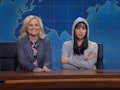 Aubrey Plaza and Amy Poehler brought back their 'Parks & Recreation' characters April and Leslie on ...