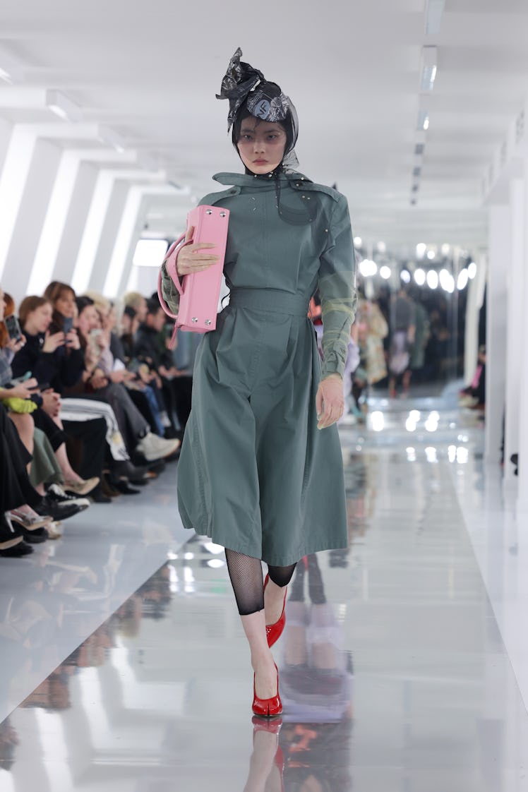 A model walks the runway during the Maison Margiela Menswear Fall-Winter 2023-2024 show as part of P...
