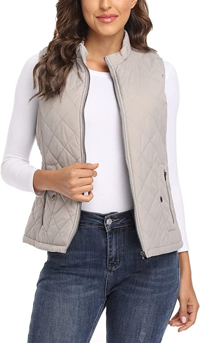 MISS MOLY Quilted Zip Up Vest
