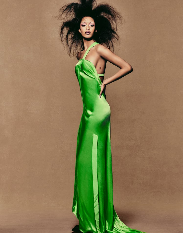 Mona Tougaard wears a Fendi dress; Prada shoes.