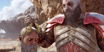 God of War Ragnarök Mimir and Kratos