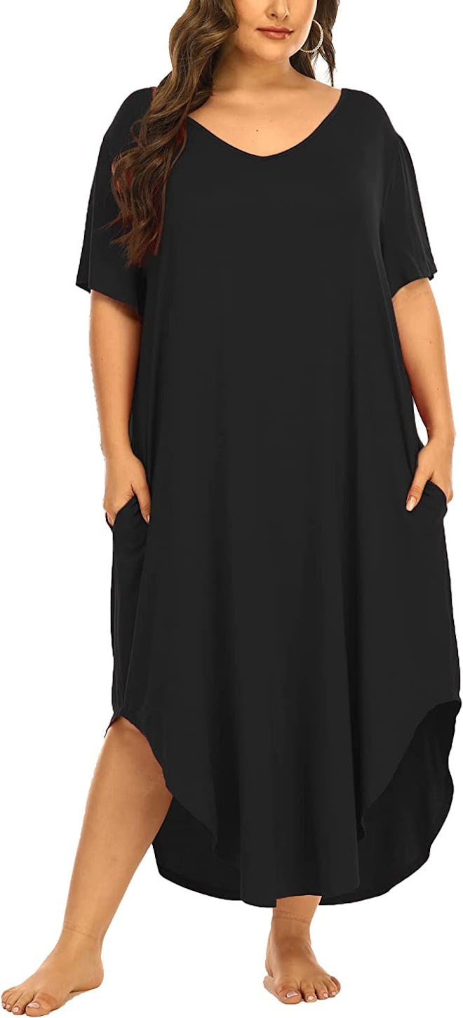 Beocut Plus Size Nightgown With Pockets