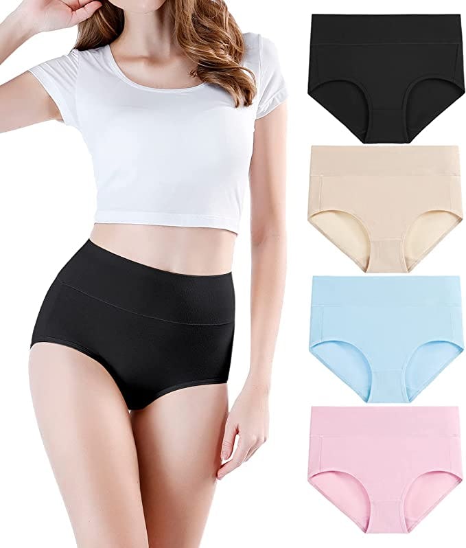 wirarpa High-Waisted Cotton Underwear (4-Pack)