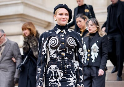 Diane Kruger is seen during the Paris Fashion Week 