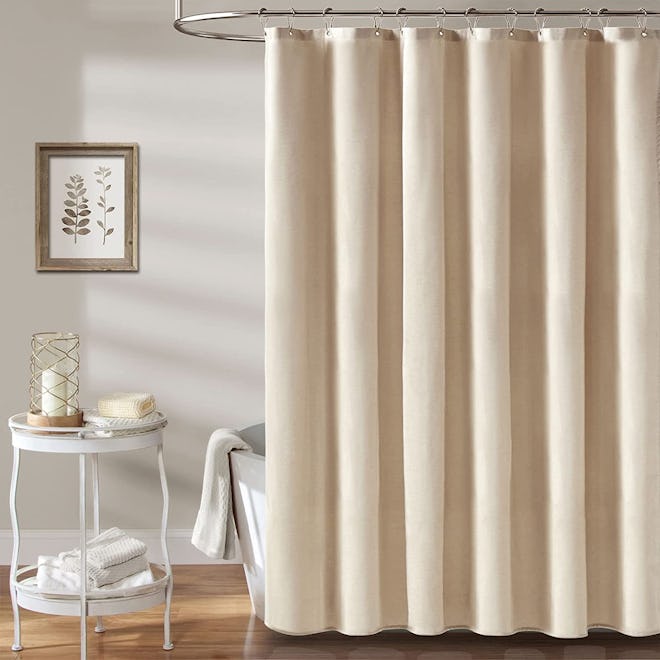 BTTN Linen-Style Shower Curtain