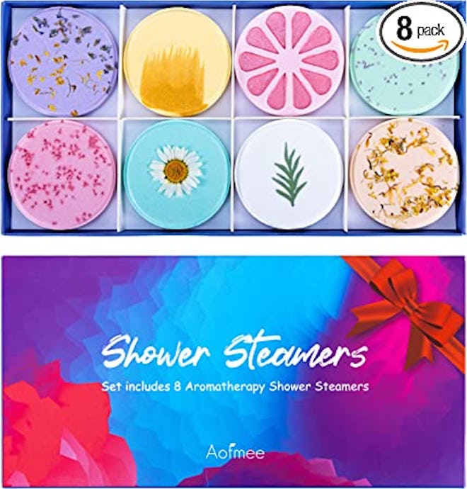 These pretty shower steamers are made with natural essential oils and boast cute designs that make t...