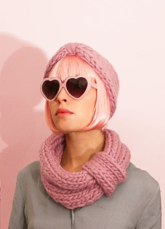 Blueberry Muffin Snood and Headband