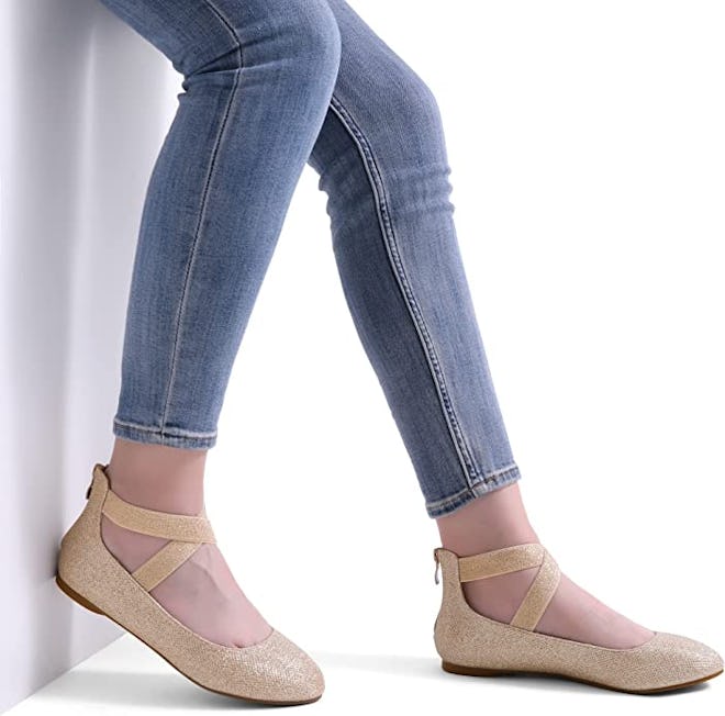 DREAM PAIRS Elastic Ankle Flats