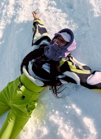 Gsou Snow Women's Solid Color High Stretch Slim Ski Bibs - Milky / XS