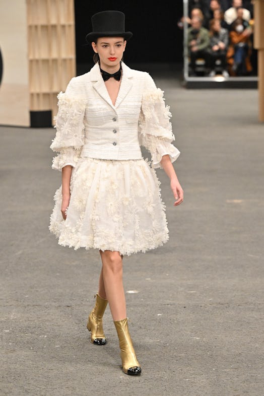 A model walks the runway during the Chanel Haute Couture Spring Summer 2023 show as part of Paris Fa...