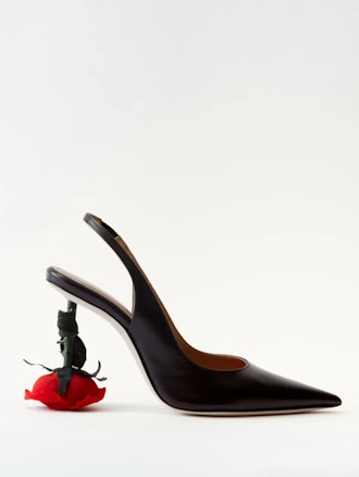 LOEWE Rose-heel 100 slingback leather pumps