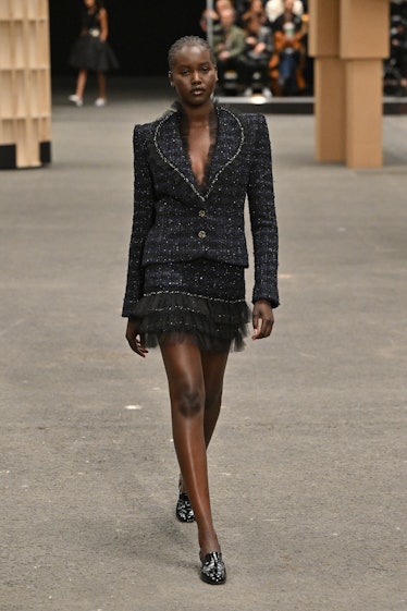 A model walks the runway during the Chanel Haute Couture Spring Summer 2023 show as part of Paris F...