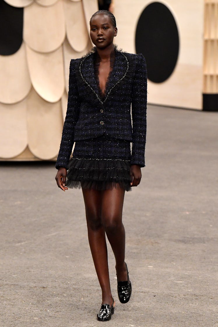  A model walks the runway during the Chanel Haute Couture Spring Summer 2023 show as part of Paris F...