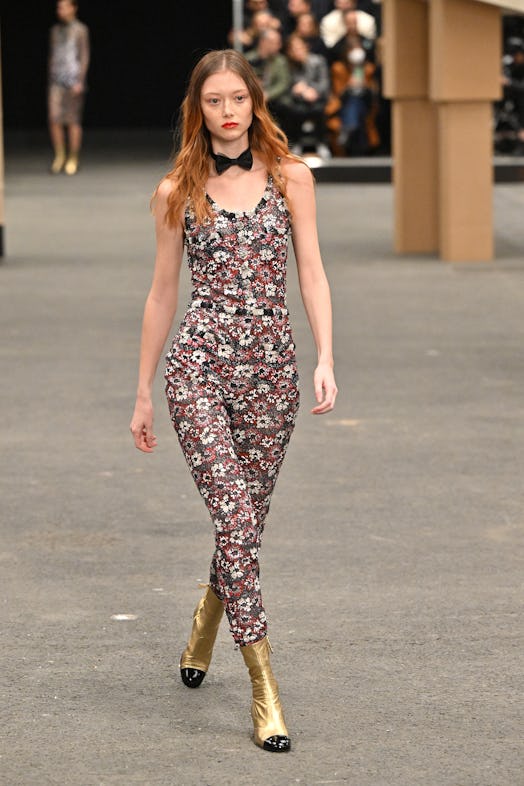 A model walks the runway during the Chanel Haute Couture Spring Summer 2023 show as part of Paris Fa...