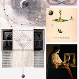 a collage of imagery that is related to the hermes lumiere necklace