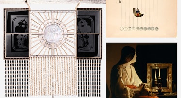 a collage of imagery that is related to the hermes lumiere necklace