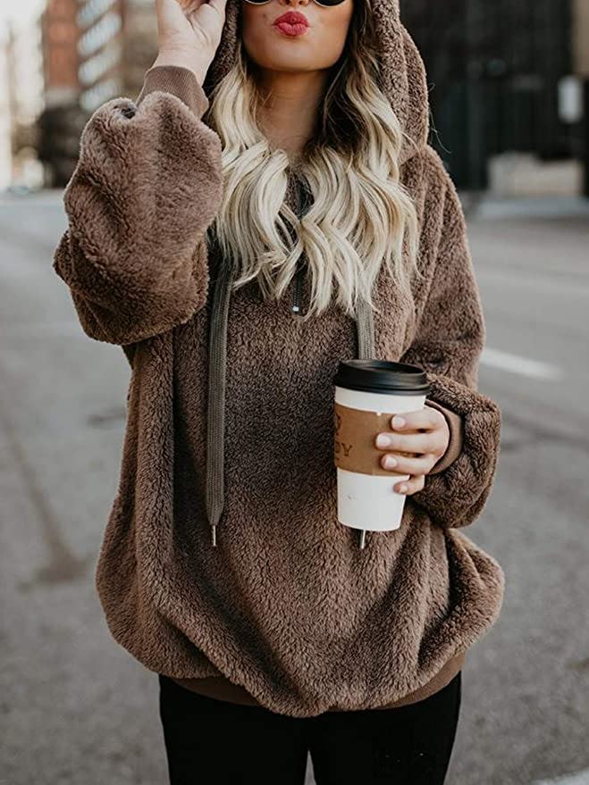 American Trends Oversized Sherpa Hoodie