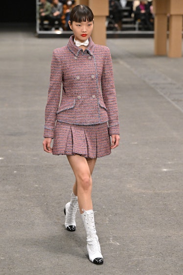 A model walks the runway during the Chanel Haute Couture Spring Summer 2023 show as part of Paris Fa...