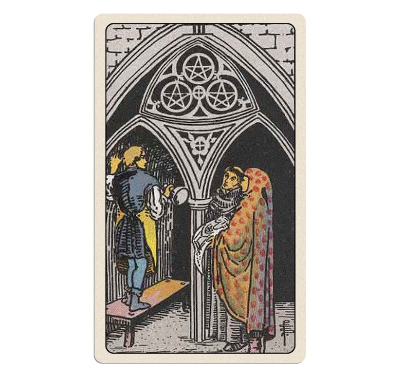 Three of Pentacles is a tarot card for February 2023's tarot reading