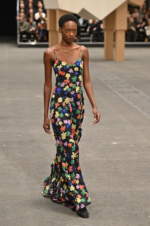 A model walks the runway during the Chanel Haute Couture Spring Summer 2023 show as part of Paris Fa...