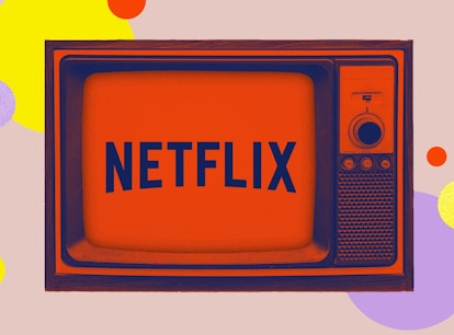 Netflix's logo on an old skool TV