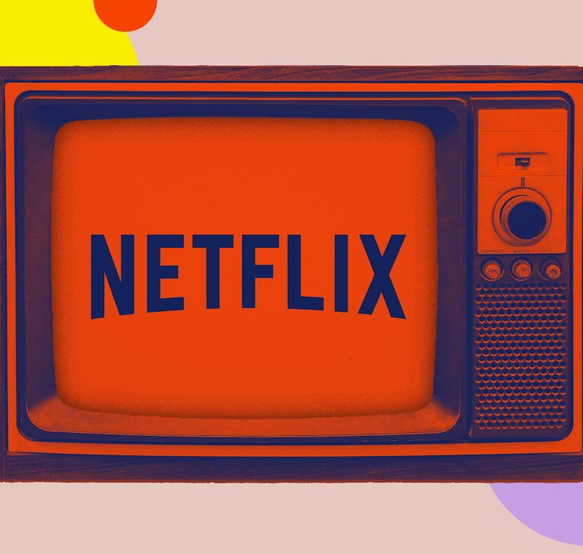 Netflix's logo on an old skool TV