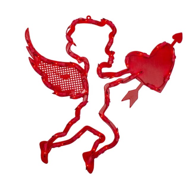 Light up Cupid window Valentine's Day decor