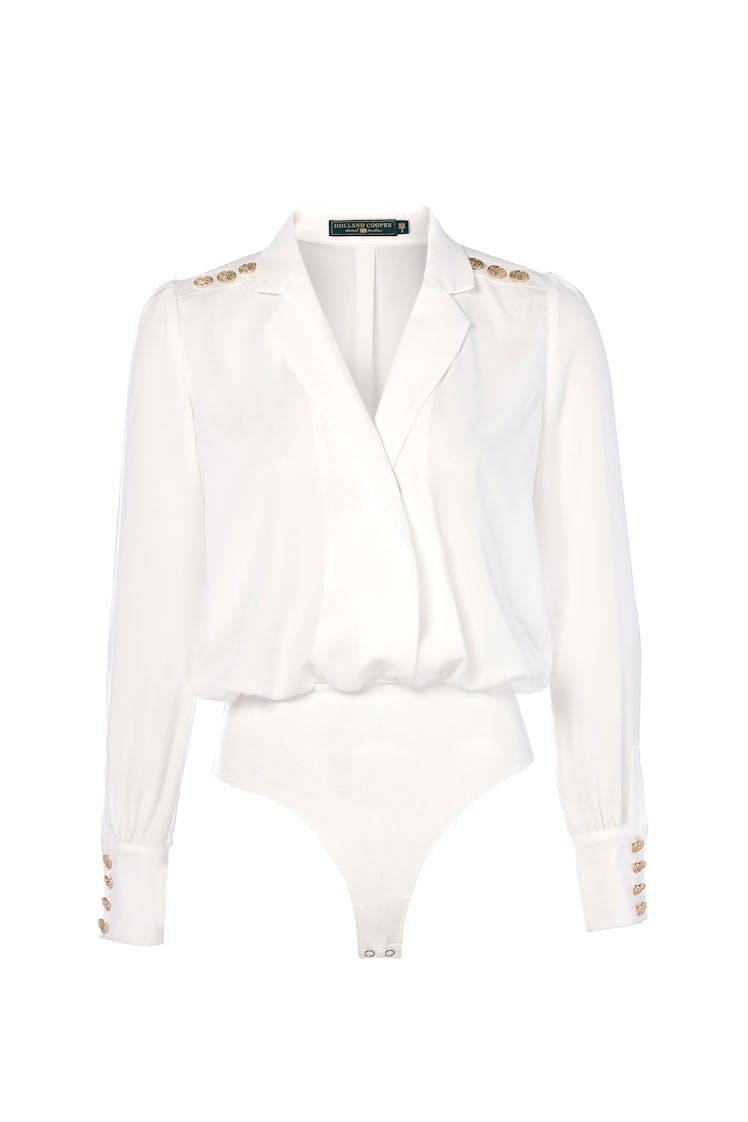Holland Cooper white shirt bodysuit