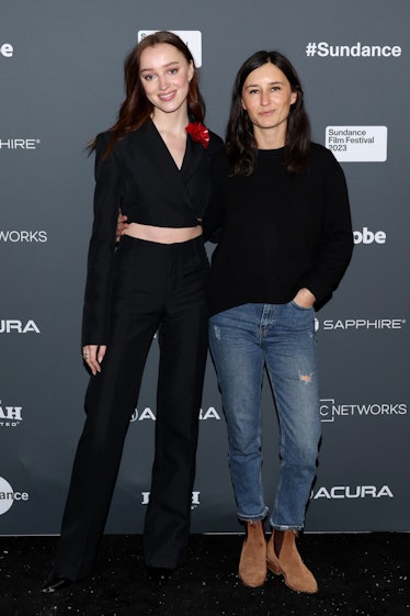 Phoebe Dynevor and Director Chloe Domont attend the 2023 Sundance Film Festival "Fair Play" Premiere...
