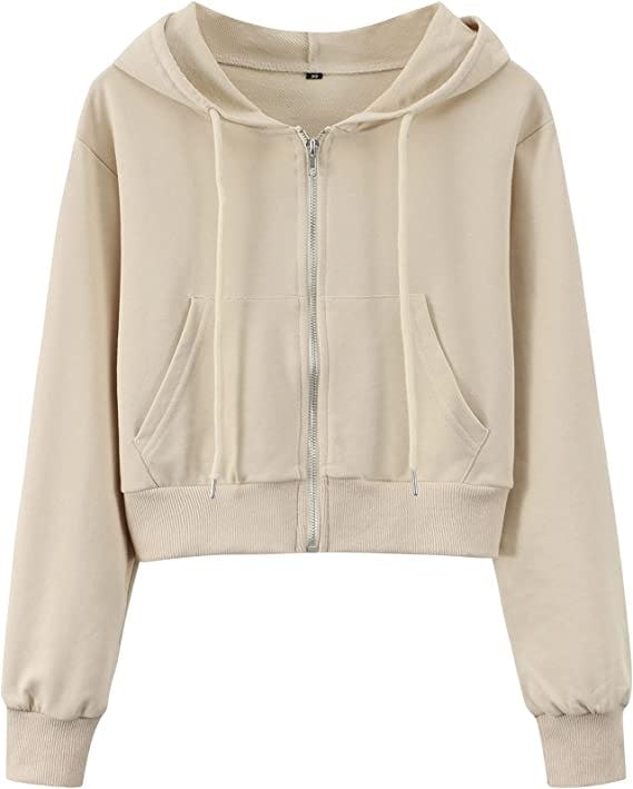 Yimoon Crop Zip Up Hoodie