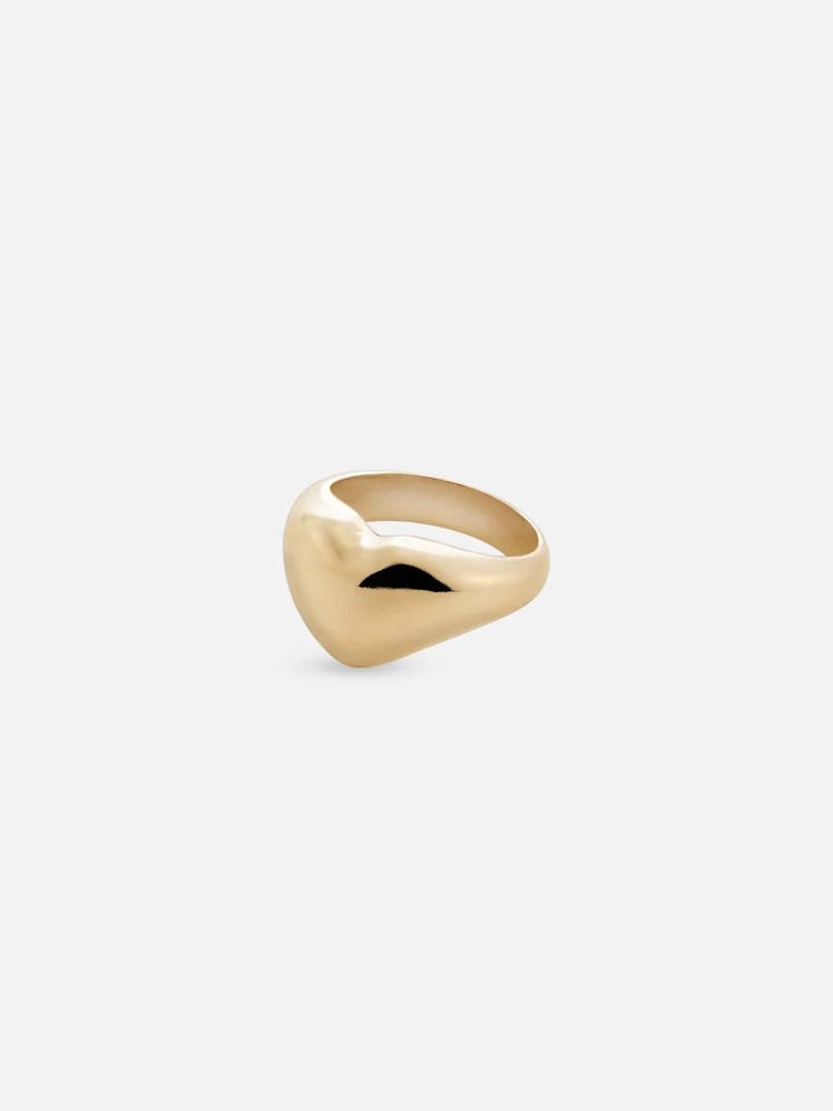 Annika Inez Bigger Heart Ring, Gold Plated