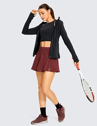 CRZ YOGA High Waisted Pleated Tennis Skirt
