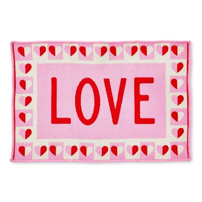 Pink and red throw rug, perfect for Valentine's Day decor