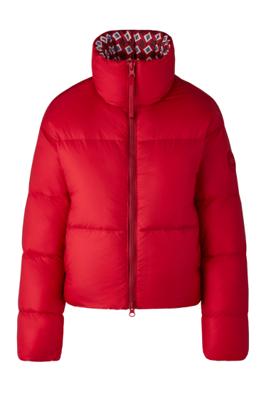 Canada Goose x Reformation red reversible puffer jacket
