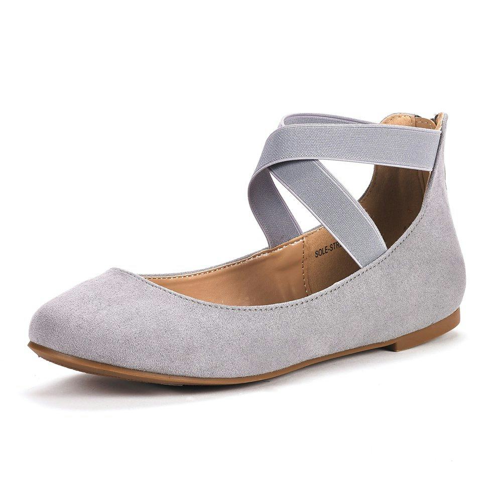 DREAM PAIRS Elastic Ankle Straps Flats