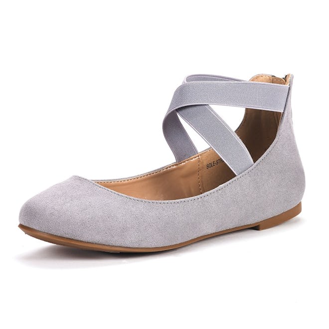 DREAM PAIRS Elastic Ankle Straps Flats