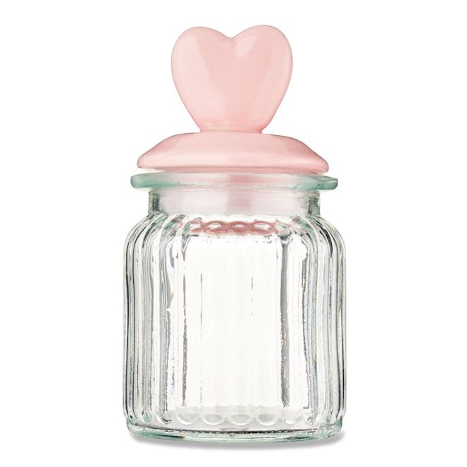 Glass jar with heart lid, the perfect kitchen Valentine's Day decor