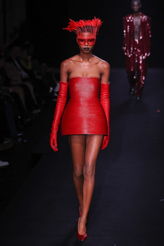 A model walks the runway during the Valentino Haute Couture Spring Summer 2023 show as part of Paris...