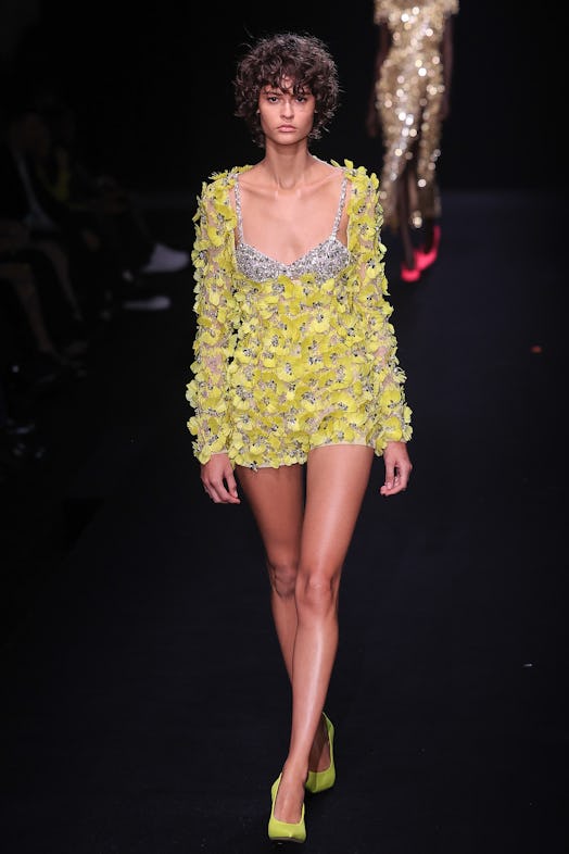 A model walks the runway during the Valentino Haute Couture Spring Summer 2023 show as part of Paris...