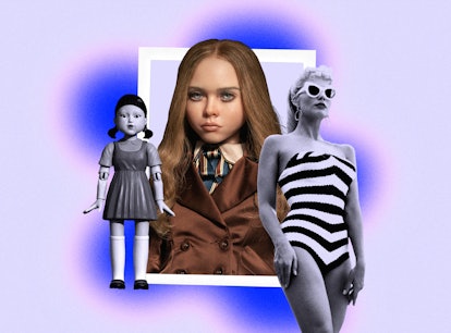 Fashion icon dolls M3GAN, Barbie, and the Young-hee doll from Squid Game