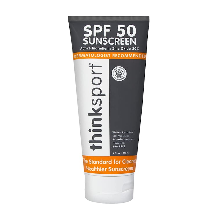 thinksport spf 50 sunscreen is the best water resistant face and body sunscreen for accutane