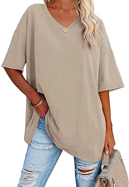 Ebifin Oversized V-Neck T-Shirt