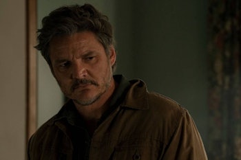 Pedro Pascal looking to the side as Joel Miller in The Last of Us Episode 3