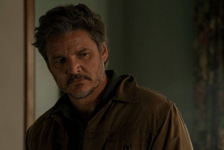 Pedro Pascal looking to the side as Joel Miller in The Last of Us Episode 3