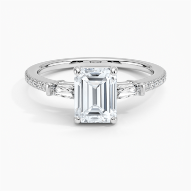 Brilliant Earth emerald-cut three-stone diamond ring