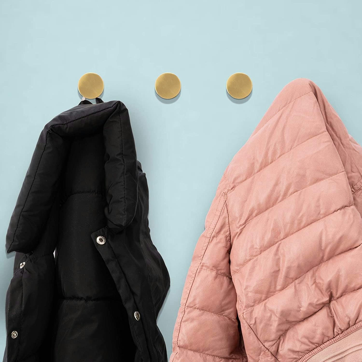 bilbyfox Solid Brass Modern Wall Hooks (4-Pack)